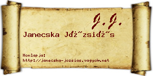 Janecska Józsiás névjegykártya